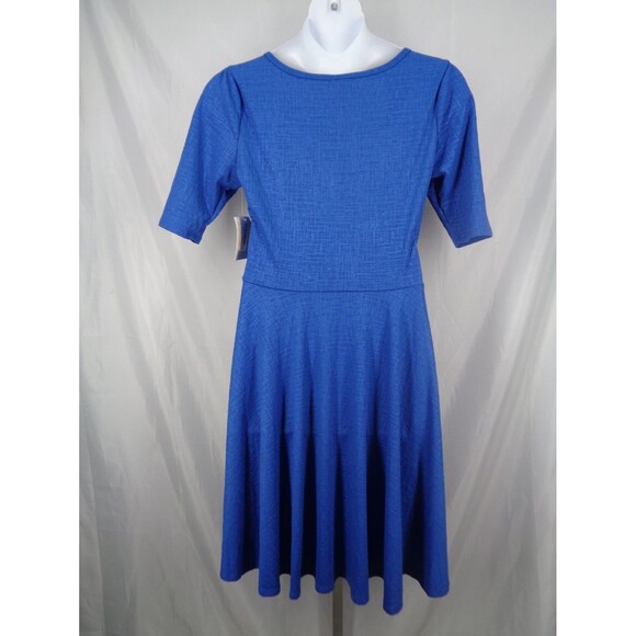 LuLaRoe Textured Blue Nicole Dress Plus Size 2XL New - Picture 2 of 9